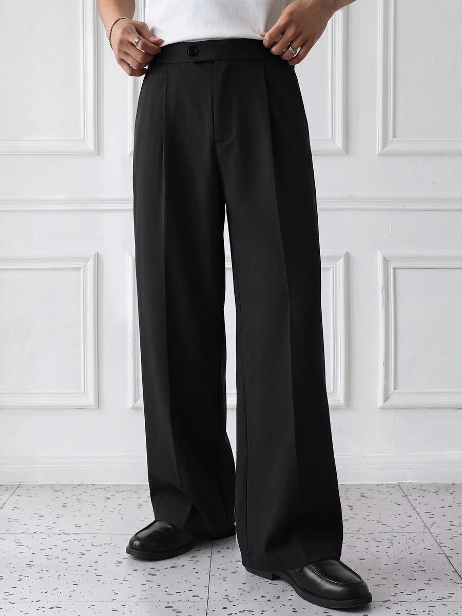 HUEFORM Men's Old Money Black Relaxed Fit Chic Vintage Pants,Wrinkle-Resistant Fabric, Easy To Care For-A Must-Have Item.Suitable For Daily Travel - Black - View 1