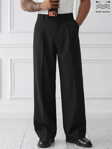 HUEFORM Men's Old Money Black Relaxed Fit Chic Vintage Pants,Wrinkle-Resistant Fabric, Easy To Care For-A Must-Have Item.Suitable For Daily Travel - Black - View 4