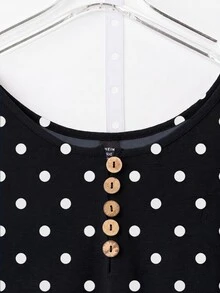 Linhara Plus Size Women's Round Neck Short Sleeve Casual Comfortable Dress, Suitable For Daily Commute - Multicolor - View 3