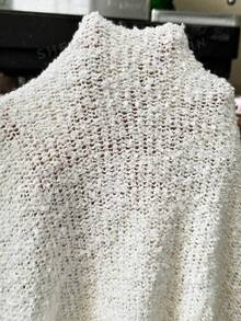 SHEIN Fall Clothes Bat Wing Sleeve Front Twist Detail Solid Color Maternity Sweater Winter - Apricot - View 5