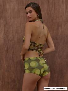 MUSERA Brown Graphic Printed Slinky Backless Top Summer Autumn Everyday Date Night Holiday Vacation Dazed - Multicolor - View 1