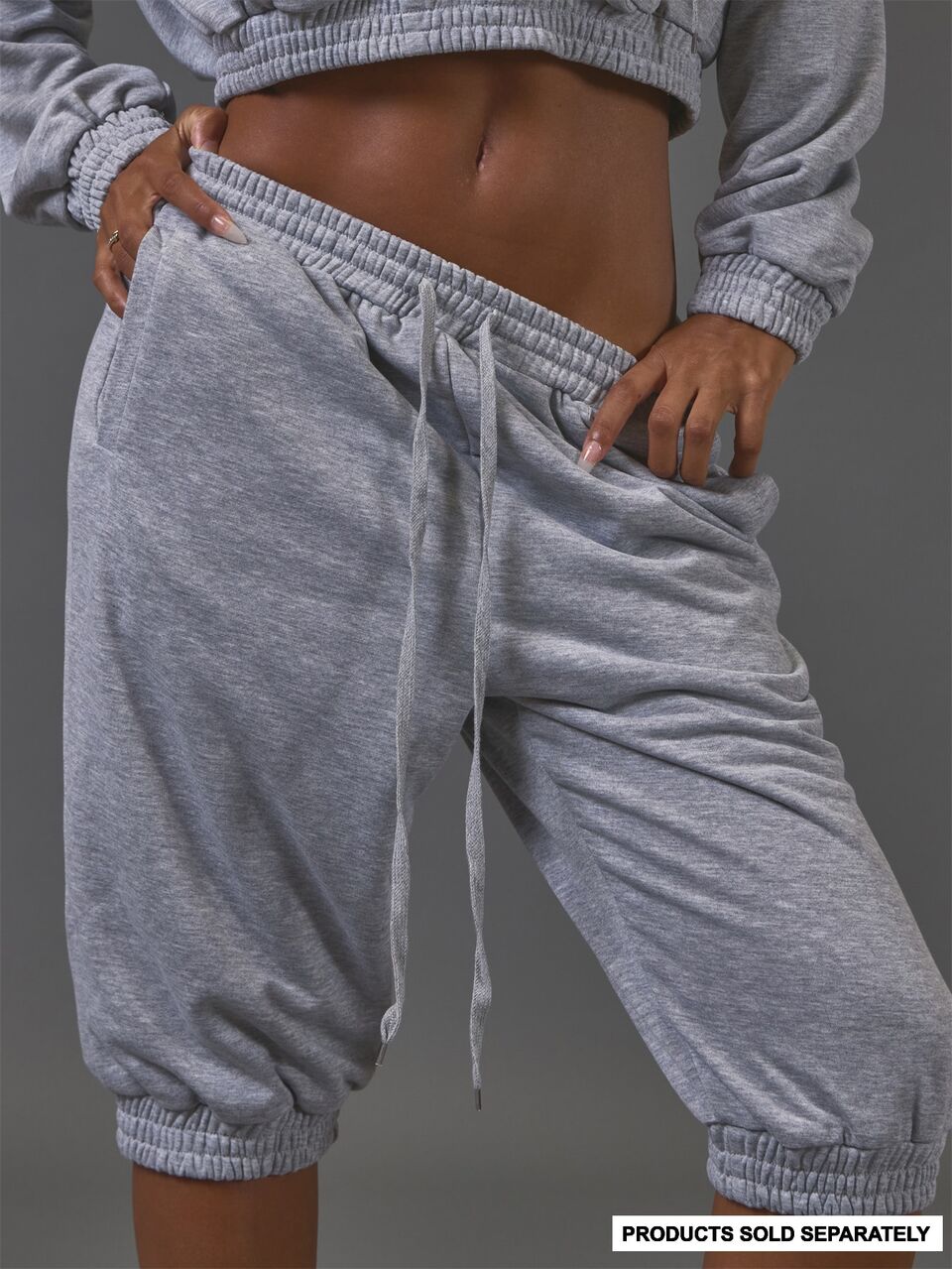 Grey Baggy Fit Drawstring Jorts Joggers Sweatpants Winter Fall Autumn Casual Top Day Outfit Comfy Outfit Cool