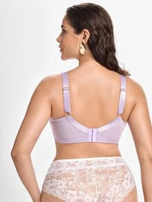 Slumbrini Plus Size Lace Patchwork Underwire Bra, 1pc - Purple - View 2