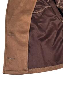Glamine Women's Autumn/Winter Fashion New Style Regular Shoulder Lapel Single-Breasted Button Front Solid Color Short Cropped Jacket With Tassel Patchwork For Holiday Party - Brown - View 7