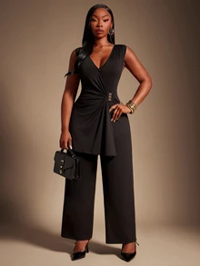 SHEIN SXY Monos Talla Grande - Negro - Ver 4