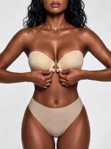 SHAPORA Women's Strapless Bra With Underwire - Apricot - View 3