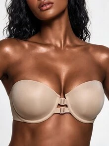 SHAPORA Women's Strapless Bra With Underwire - Apricot - View 2