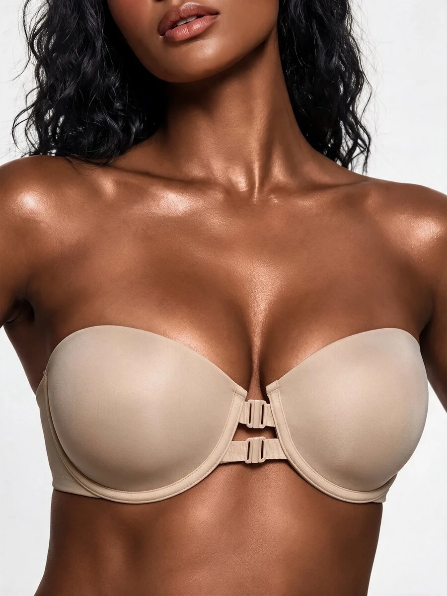 SHAPORA Women's Strapless Bra With Underwire - Apricot - View 1