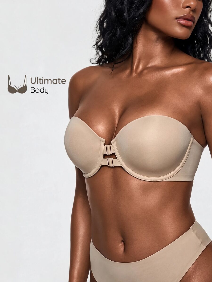 SHAPORA Women's Strapless Bra With Underwire - Apricot - View 1