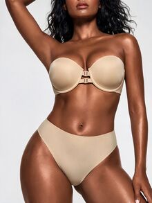SHAPORA Women's Strapless Bra With Underwire - Apricot - View 6