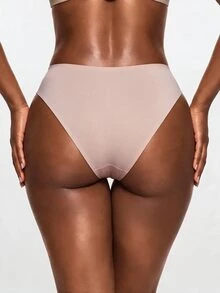 SHAPORA Women's High Waisted Seamless Beige Shapewear Shorts Comfortable Semi-Sheer Plain Underwear - Beige - View 7