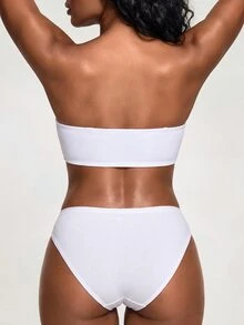 SHAPORA Detachable Shoulder Strap Push-Up Front Closure Bra, Easy To Put On And Take Off, Enhance Small Busts And Invisible Strapless Bra, With Underwire, - White - View 2