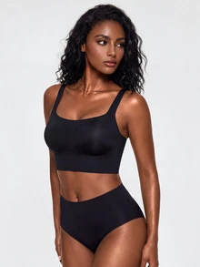 SHAPORA 1pc Seamless Wireless Bra For Women - Black - View 7
