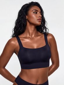 SHAPORA 1pc Seamless Wireless Bra For Women - Black - View 6