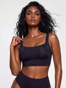 SHAPORA 1pc Seamless Wireless Bra For Women - Black - View 4