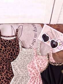 4 Randomly Selected Beautiful Designs 1pc Baby Girl Summer New Cami Round Neck Casual Romper - Multicolor - View 4