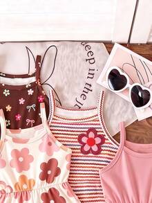 Souflis Souflis 4 Styles Choose 2 Randomly Shipped 2 Pieces, This Cute Girls' Sleeveless Jumpsuit Comes In Four Colors, Soft Fabric, Comfortable And Skin-Friendly For Summer Wear. - Multicolor - View 4