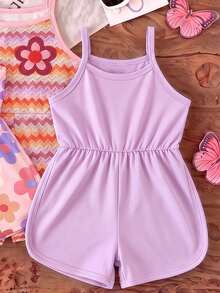 Baby Girl Summer New Style, 4-In-1 Randomly Sent, Baby Girl Summer New Style Spaghetti Strap Round Neck Casual Romper - Multicolor - View 3