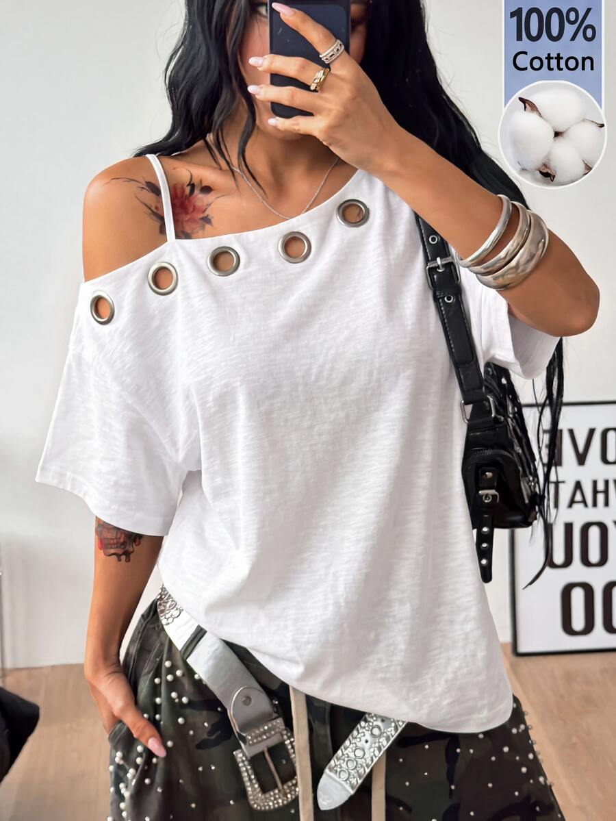 Coolane Women's Fall Streetwear Going Out Y2K Skeleton Graphics Halloween Outfits Halloween Outfits Loose Bl - White - View 1