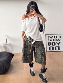 Coolane Women's Fall Streetwear Going Out Y2K Skeleton Graphics Halloween Outfits Halloween Outfits Loose Bl - White - View 2