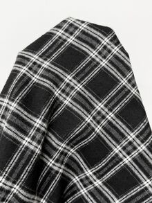 Solflare Plus Size Women's High Waist Plaid Wide Leg Loose Casual Nice 90s Elegant Long Pants Autumn Brunch Formal School College Office Black And White - Multicolor - View 7