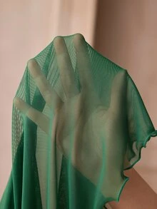 Charlaine 黑色人造絲黑色對比蕾絲女款睡裙 - 墨綠色 - 查看 8