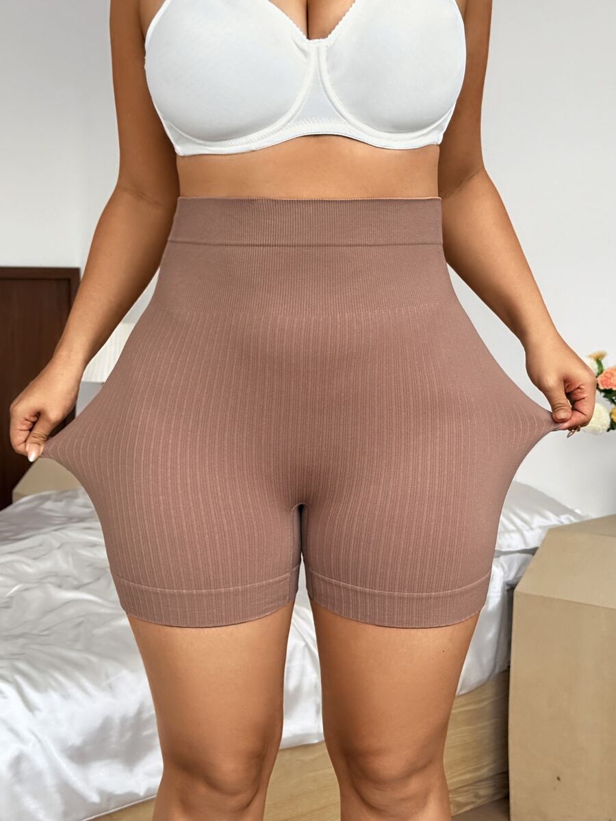 Firerie 1pc Plus Size Seamless High Waist Vertical Striped Slimming & Lifting Pants