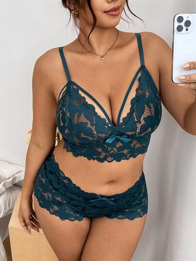 Firerie 2 件套大码女士性感蕾丝内衣套装