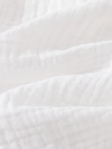 SHEIN 1件女嬰幼兒女童休閒法式白色刺繡草莓蕾絲彼得潘領荷葉邊長袖上衣，適合派對、度假、春秋冬季 - 白色 - 查看 7