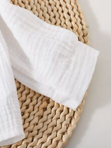 SHEIN 1件女嬰幼兒女童休閒法式白色刺繡草莓蕾絲彼得潘領荷葉邊長袖上衣，適合派對、度假、春秋冬季 - 白色 - 查看 9
