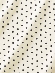 EMERY ROSE Plus Size Women Polka Dot Print Round Neck Cap Sleeve Blouse - Multicolor - View 4