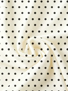EMERY ROSE Plus Size Women Polka Dot Print Round Neck Cap Sleeve Blouse - Multicolor - View 3