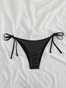 Swim Vcay 女士简约时尚休闲日常泳裤 - 黑色 - 查看 6