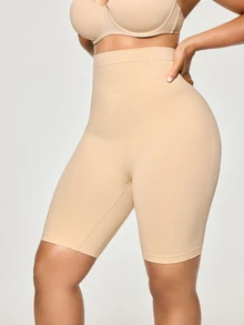 SHAPORA Plus Size Seamless High Waist Lightweight  Body Shaping Underpants - Apricot - View 5