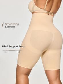 SHAPORA Plus Size Seamless High Waist Lightweight  Body Shaping Underpants - Apricot - View 2