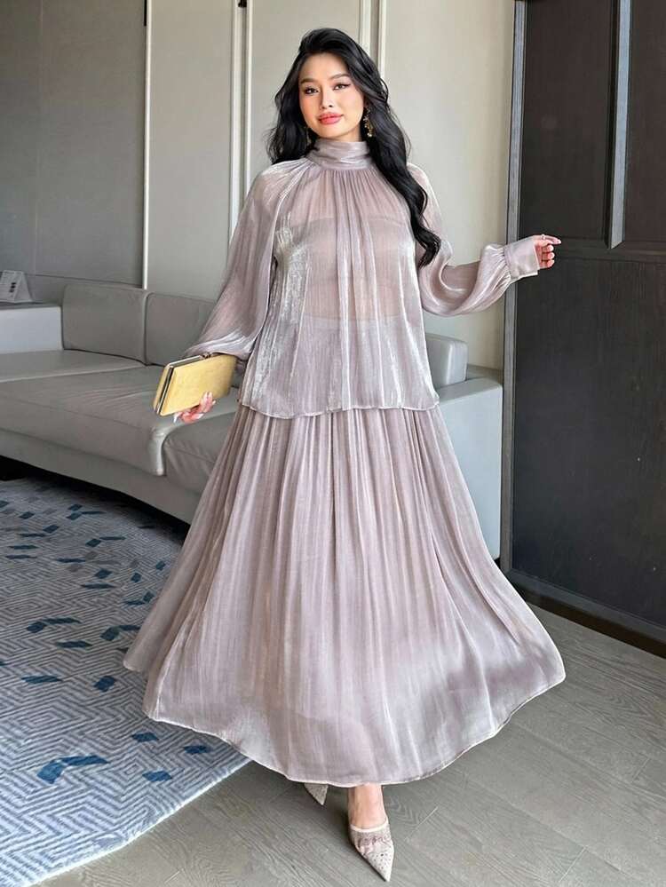 Dazy Plus Elegant Plus Size Women's Spring/Summer 2 Pieces Set
