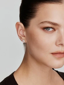 Vandermere 1 Pasang Anting Stud Zirkonia Kubik Romantis - 1# - View 4