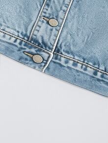 Resyla Camiseta de tirantes finos con efecto denim Y2K casual 2 en 1 top tubo - Multicolor - Ver 5