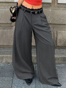 Coolane 女士黑色梭织通勤裤 - 深灰色 - 查看 4