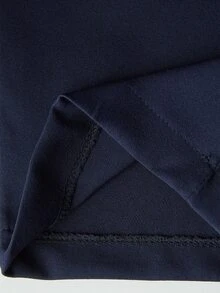 EURMUSE Women Solid Color Pleated Straight Loose Daily Casual Commuting Long Pants - Navy Blue - View 9