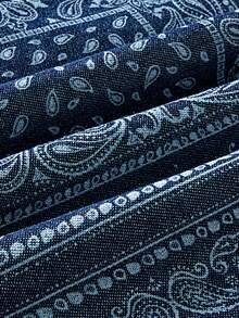 Breezaya Chân váy denim nữ họa tiết in toàn thân, cài nút trước, phong cách thường ngày đi du lịch - Rửa tối - Xem 6