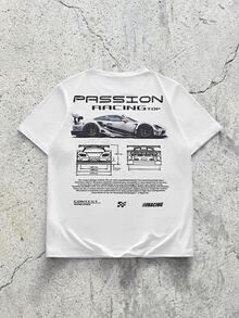 EVRINFINITE 3pcs Unisex Casual Comfortable Round Neck T-Shirts Tees With Racing Element Print - Multicolor - View 7