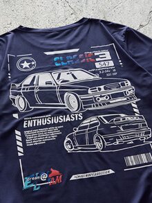 EVRINFINITE 3pcs Unisex Casual Comfortable Round Neck T-Shirts Tees With Racing Element Print - Multicolor - View 11