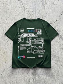 EVRINFINITE 3pcs Unisex Round Neck T-Shirt With Racecar Graphic Print, Casual & Comfortable - Multicolor - View 10