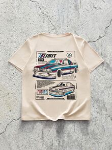 EVRINFINITE 3pcs Unisex Round Neck T-Shirt With Racecar Graphic Print, Casual & Comfortable - Multicolor - View 2