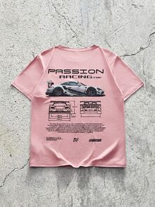 EVRINFINITE 3pcs Unisex Round Neck T-Shirt With Racecar Graphic Print, Casual & Comfortable - Multicolor - View 8