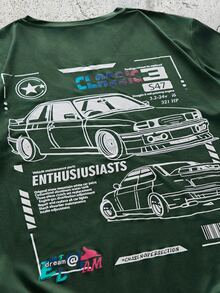 EVRINFINITE 3pcs Unisex Round Neck T-Shirt With Racecar Graphic Print, Casual & Comfortable - Multicolor - View 11