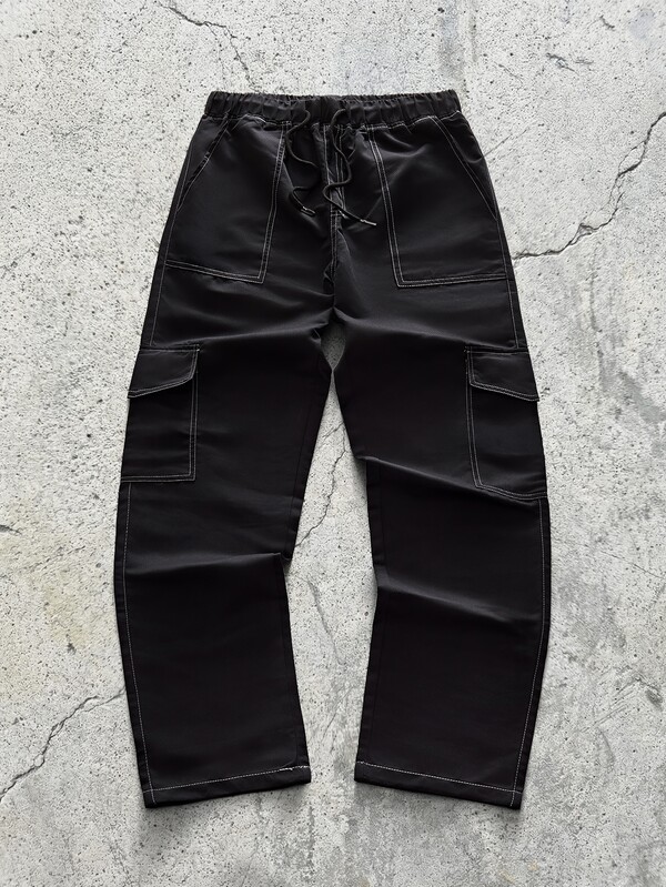 EVRINFINITE Men's Spring/Autumn Multi-Pocket Straight Leg Cargo Pants, Loose Outdoor Commute Versatile Sports Casual Long Pants