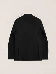 Suiteron Jas Pria untuk Komuter, Jas Bisnis Berkerah Ganda, Blazer Berkerah Ganda untuk Pria - Hitam - View 9