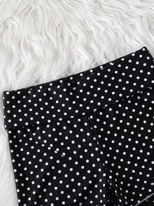 SHEIN Sparklyn Teen Girls Casual All-Match Versatile Daily Folded Waist Printed Super Short Knit Shorts 1 Random Piece - Black - View 4